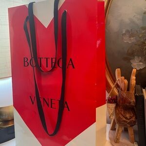 Bottega Veneta Red and Cream Tote